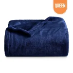 Polar Fleece Blanket Queen 90"x90" - Navy Blue