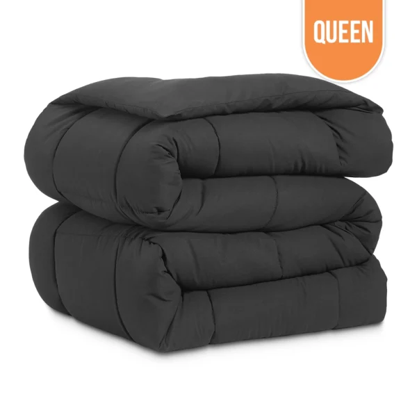 Premium Microfiber Comforter Queen 90"x90" - Dark Grey
