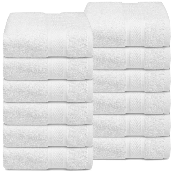 Imperial Premium White Face Towel 12"x12"