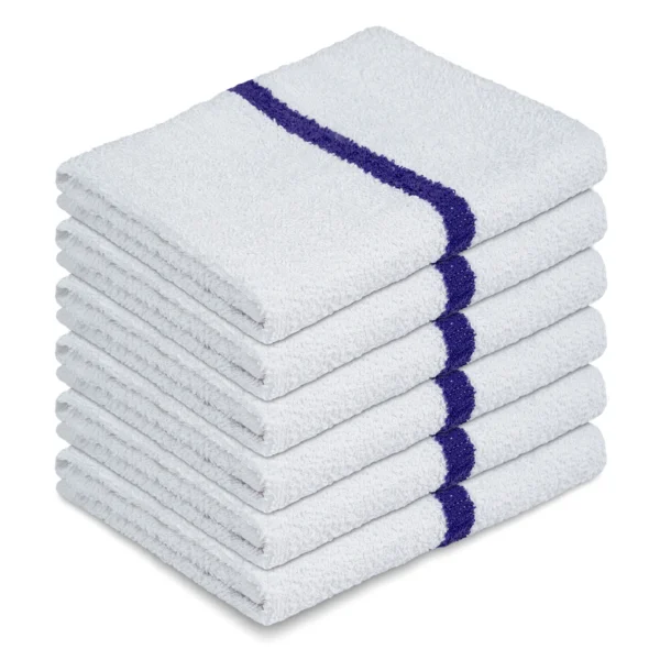 Cleaning Rags Bar Mop 16"x19" White Blue Stripe