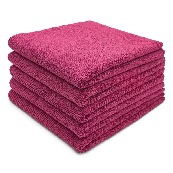 Premium Microfiber Pink Towels - 12"x12"