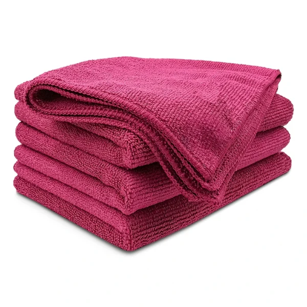Premium Microfiber Pink Towels - 16"x16"