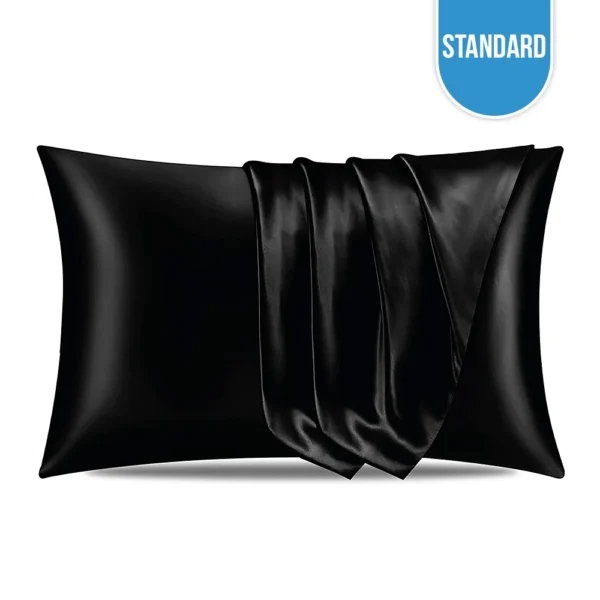 Standard Satin Pillow Cases Black - 20"x26"