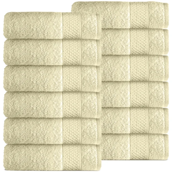 Deluxe Economy Color Washcloths Towels 12"x12" Ivory