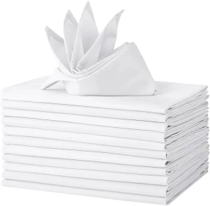 White Polyester Napkins 12 Pack 18x18
