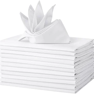 White Polyester Napkins 12 Pack 18x18